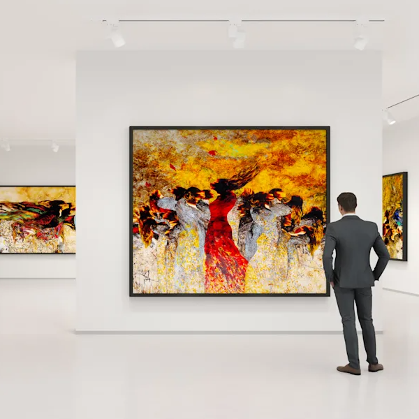 Exposição de obras de arte de forma gratuita em galeria de arte no metaverso.