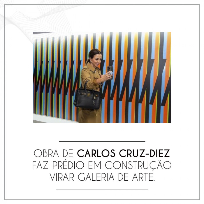 Obra de Carlos Cruz-Diez faz prédio em construção virar galeria de arte.