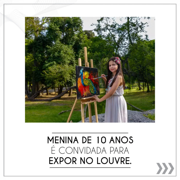 Menina de 10 anos é convidada para expor no Louvre.